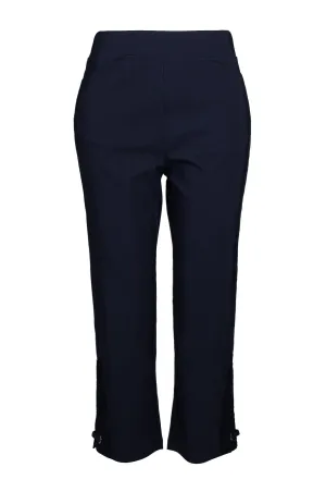 Durable Material Low Profile Waistband Mid Calf Pants | NAVY | 6301C1