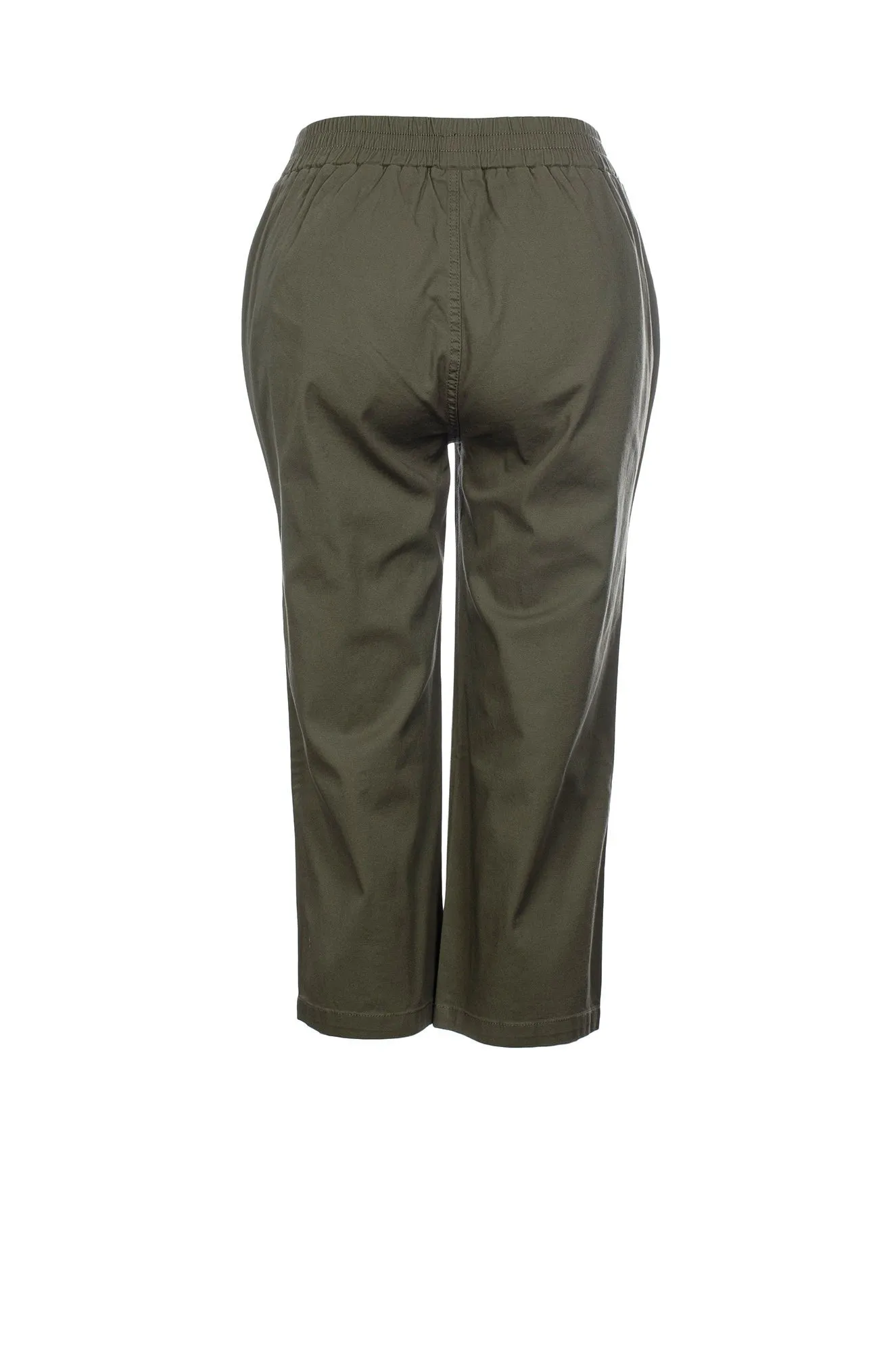 Mid Calf Pants | OLIVE | 6816C1 ReinforcedPockets Comfy Wardrobe