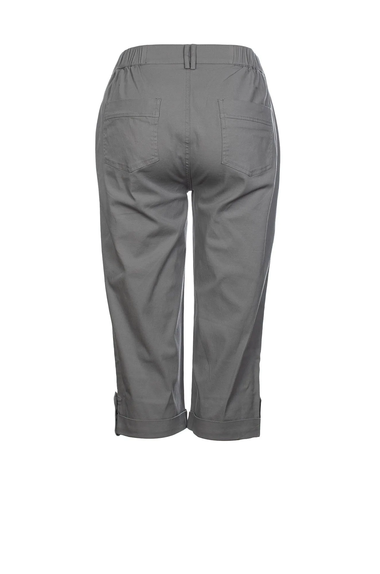 Mid calf Pants | SILVER | 6812C1 Stretchable Waist Warm Fit