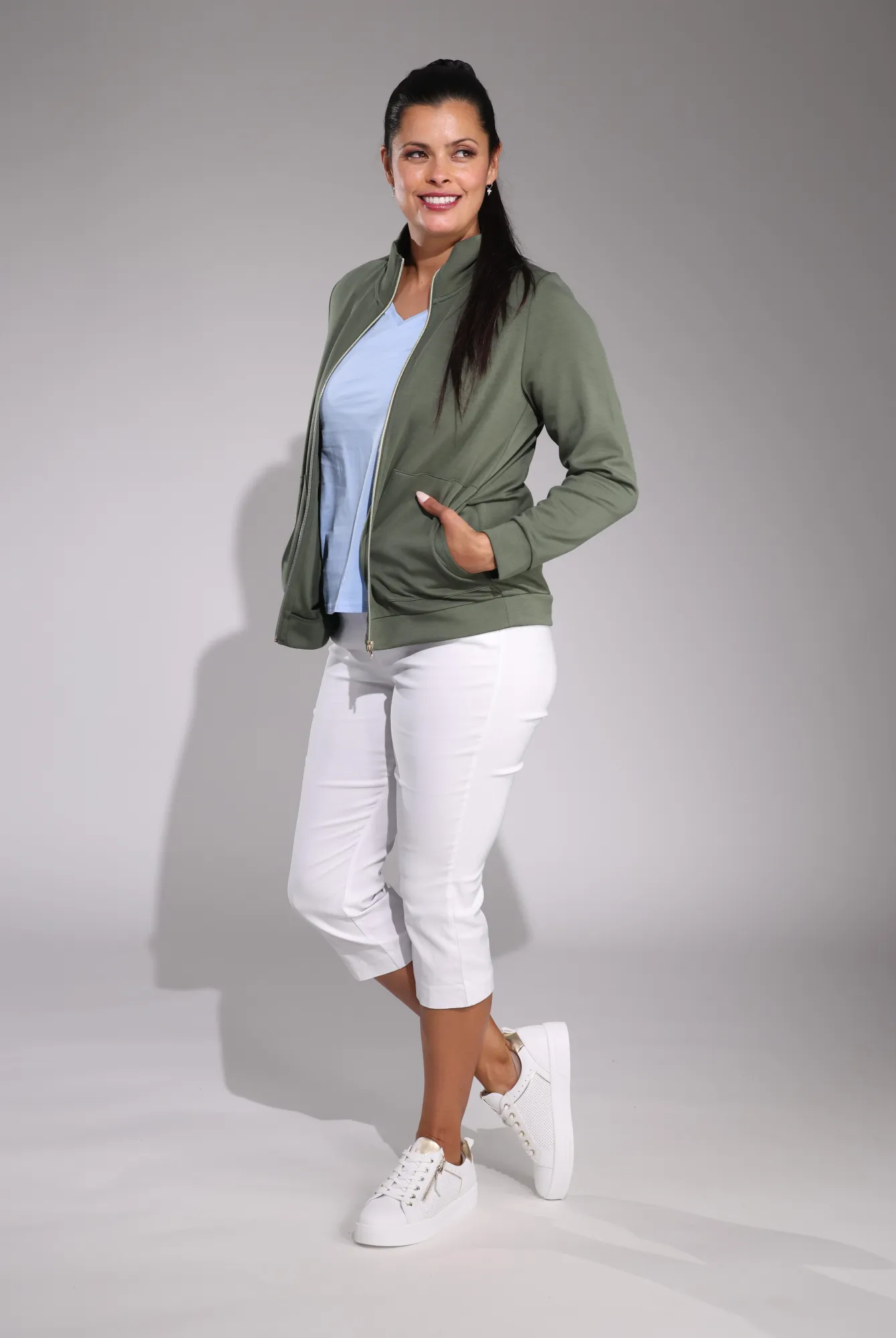 Water Resistant Finish HypoallergenicFabric Mid Calf Pants | WHITE | 7346C1