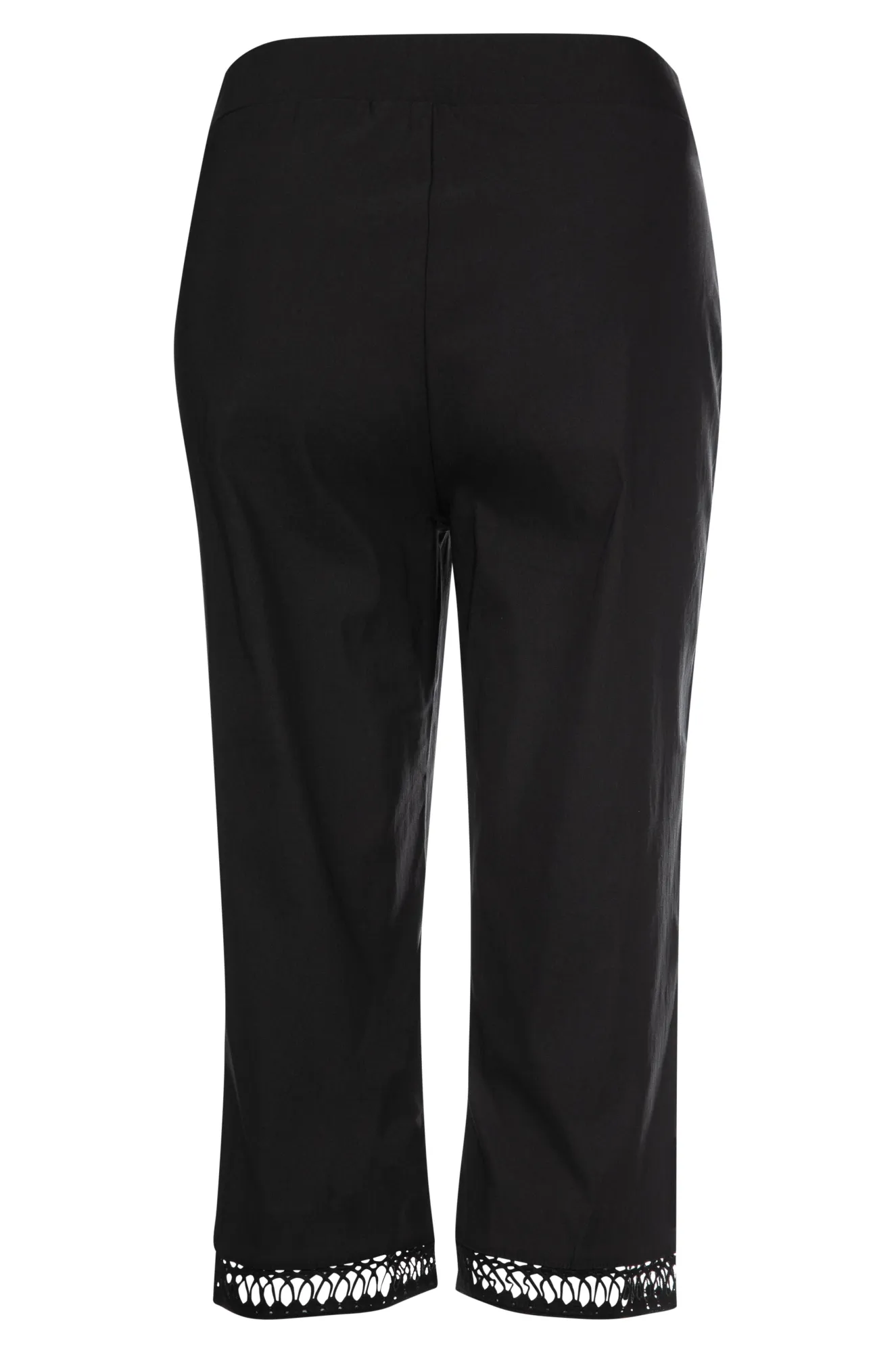 Mid Calf Pants with lattice trim | Black | 6302A1 QuickDryTech Blackout fabric