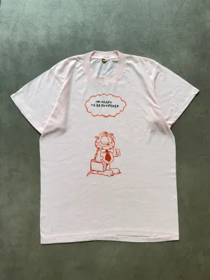 Layered Sleeve Construction Affordable Fashion 1980s Garfield tee (L)