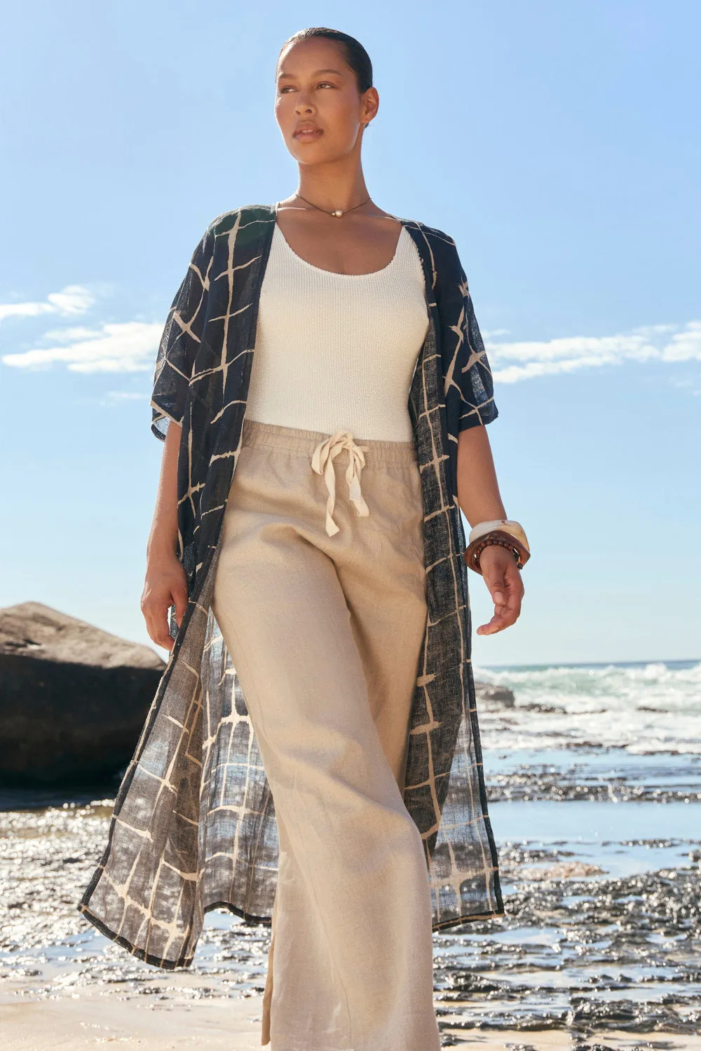Liv Linen Duster in Woven Echo Abrasion Resistant Fabric