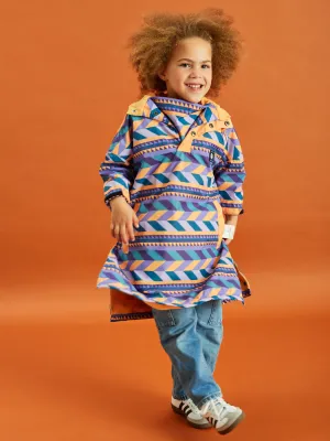 Kids Harley Retro Pattern Poncho retro look Shawl Lapel