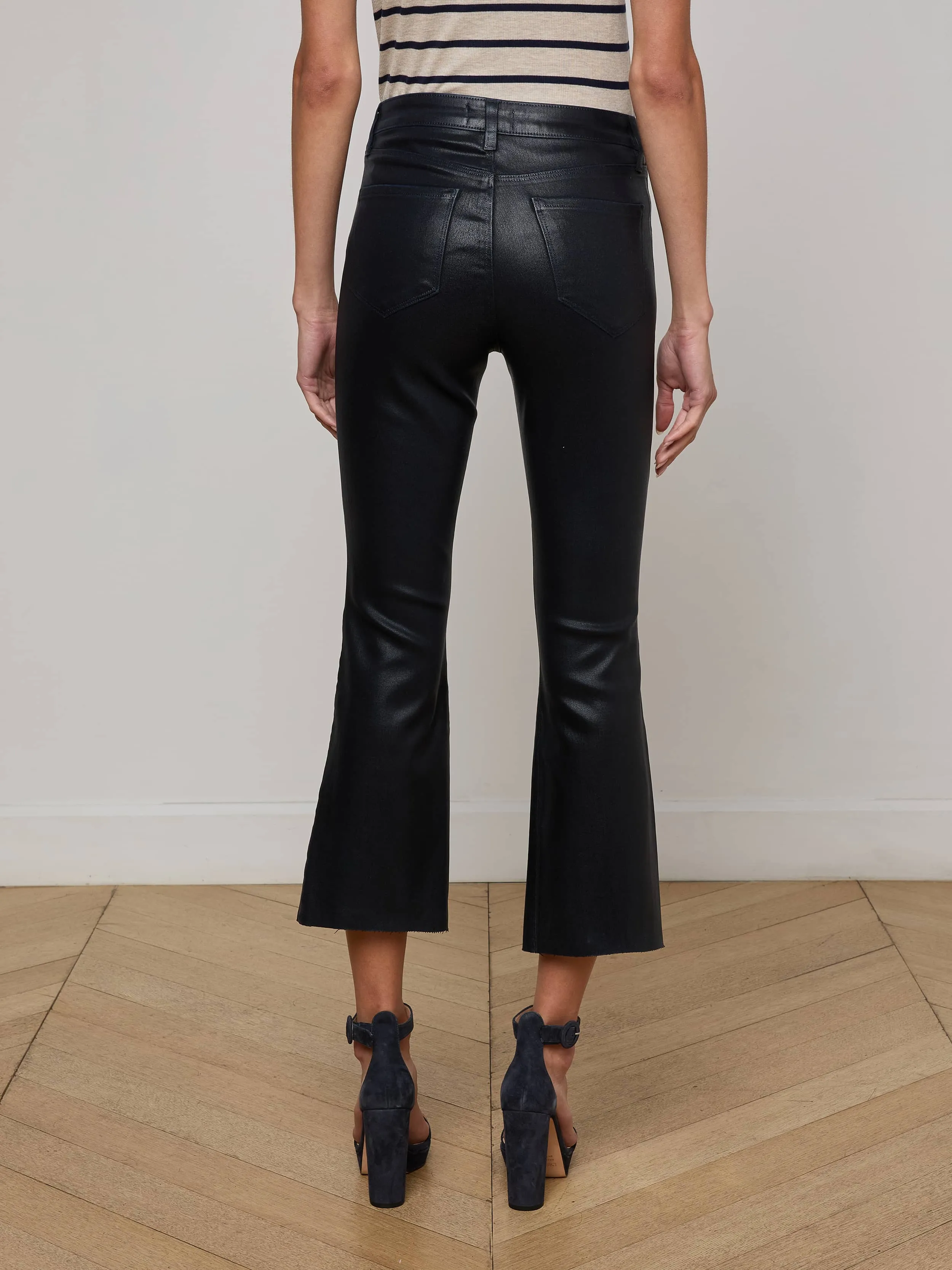 Kendra Coated Cropped Flare Jean Slim Family Style Daily Wear
