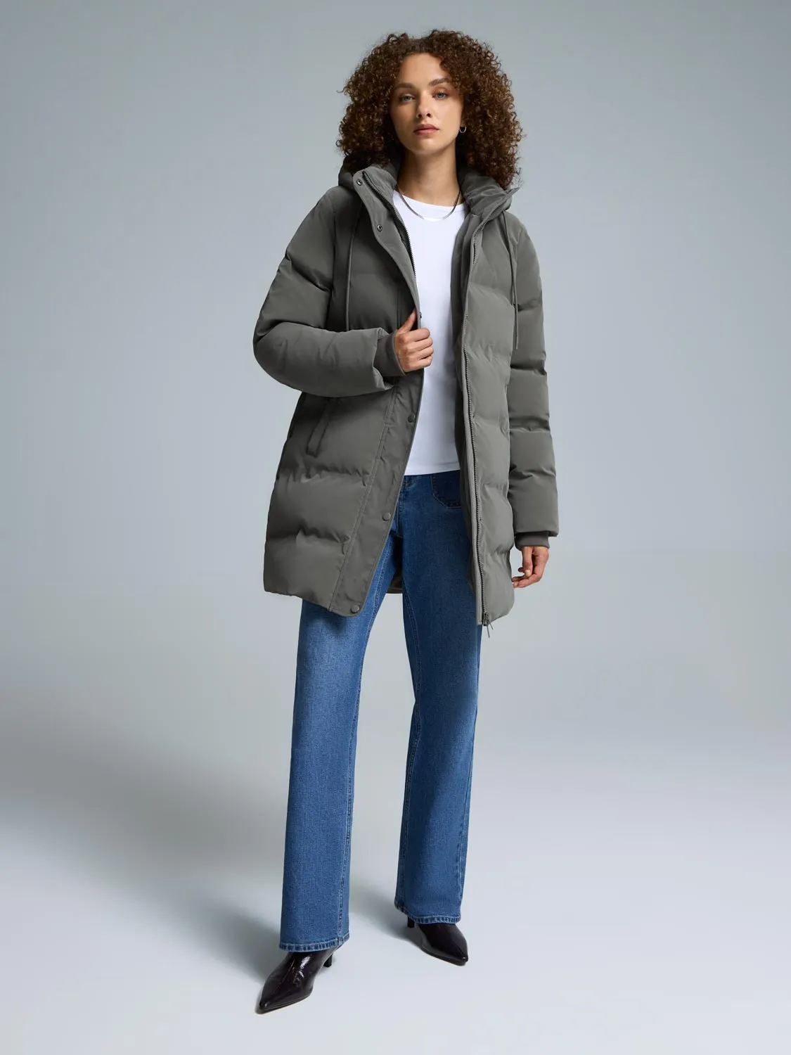 Long Puffer Jacket ModularLayering Anti Static Inner Layer