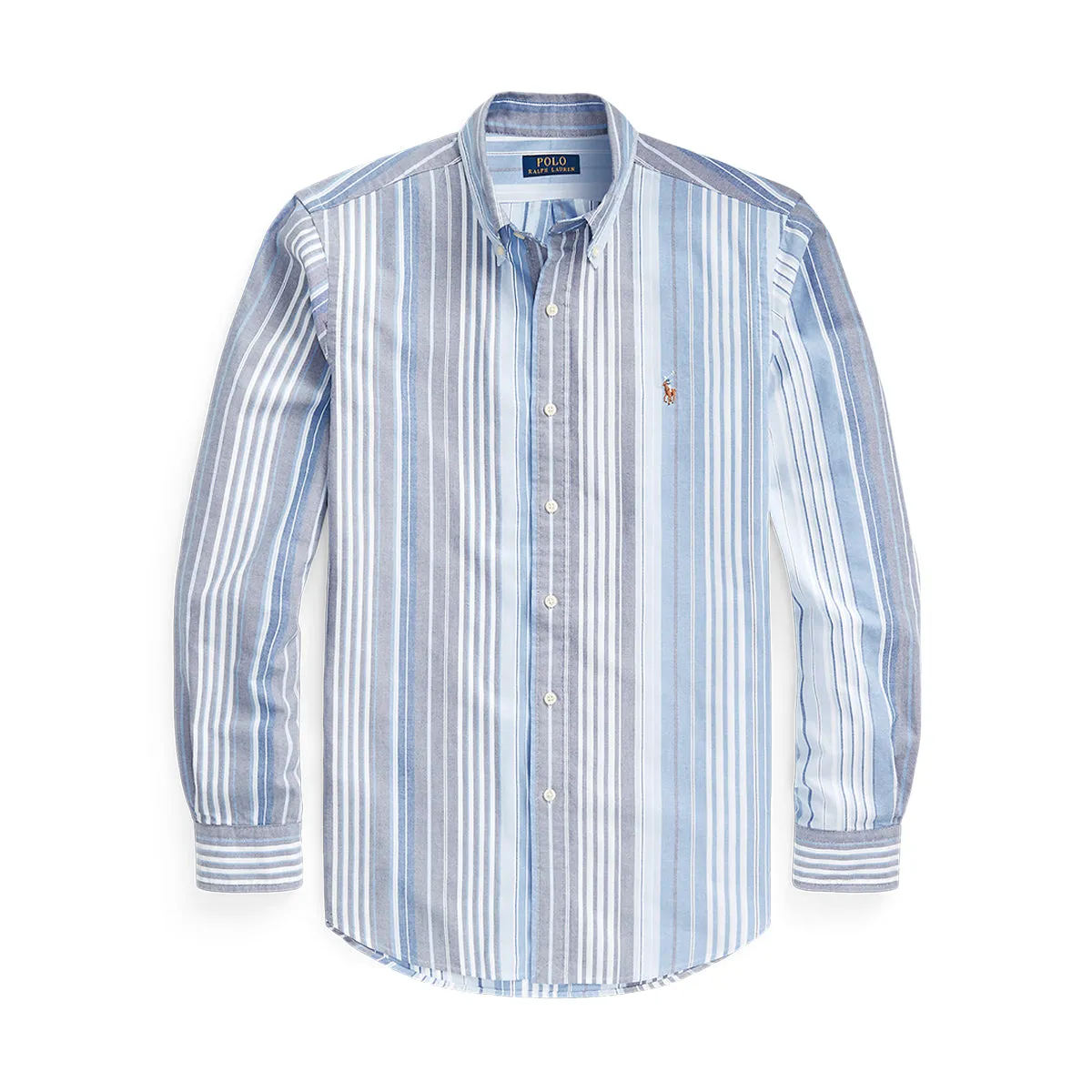 Ralph Lauren - Custom Fit Striped Oxford Shirt in Blue/White Active Style Trend Seasonal Smart