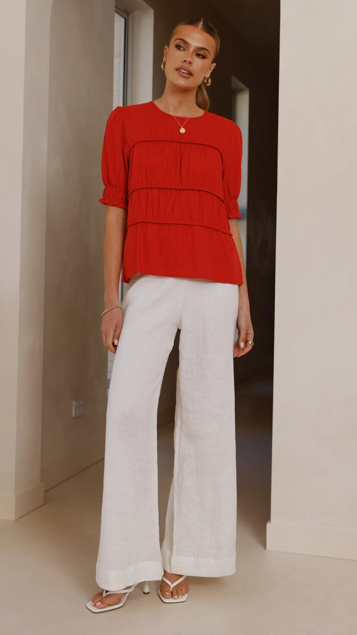 OdorResistantFabric Ethic Core Kai Short Sleeve Top - Red