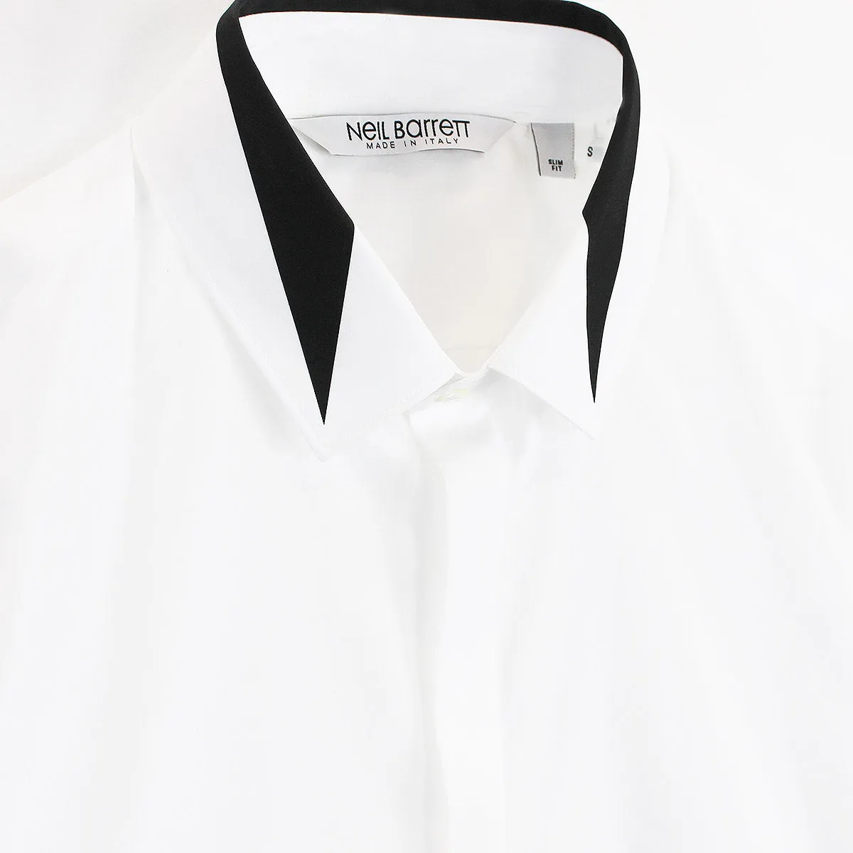 Sporty Flex Neil Barrett - Point Collar Shirt in White