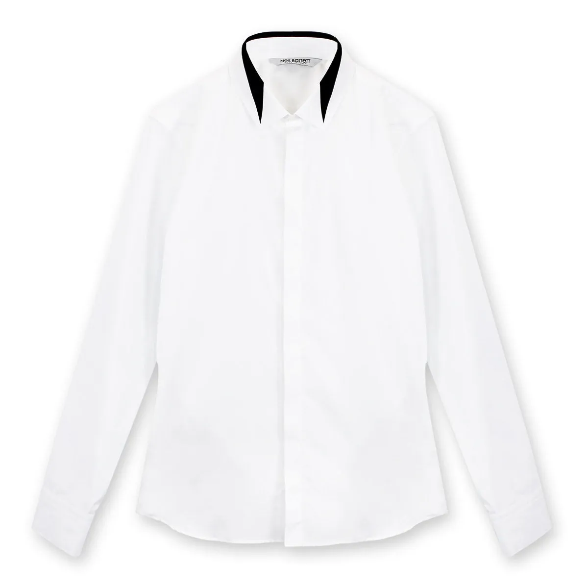 Denim combination Soft and Light Wear Neil Barrett - Point Collar Shirt in White