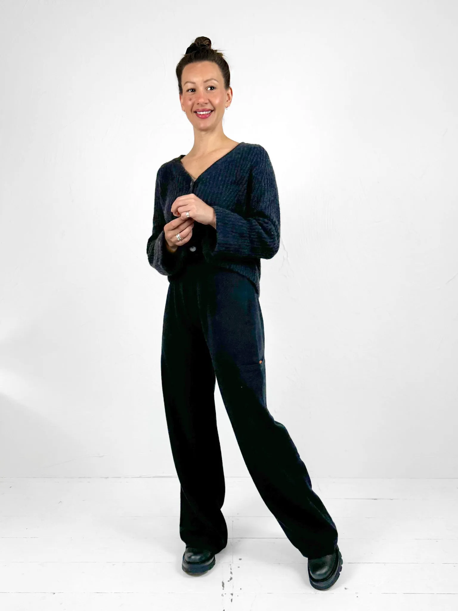 Marilu Wide Knitted Trousers - 2 Colours Movement Support Stylish Waistband