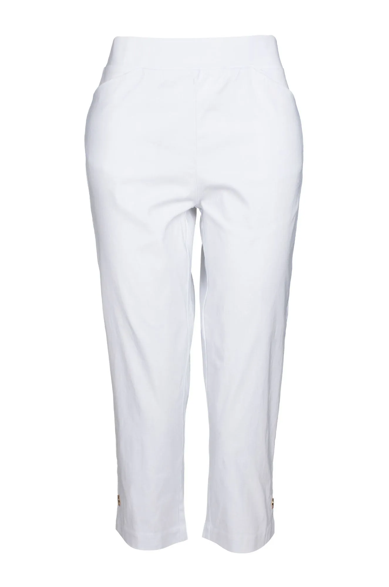 Platinum Bengaline Mid Calf Pant | WHITE | 6303C1 Tight Waist Functional Comfort Wear