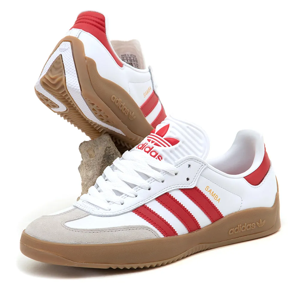 Flexible Outsole Construction Arch Support Wellness Seekers Puig Samba (Footwear White / Better Scarlet / Gum)