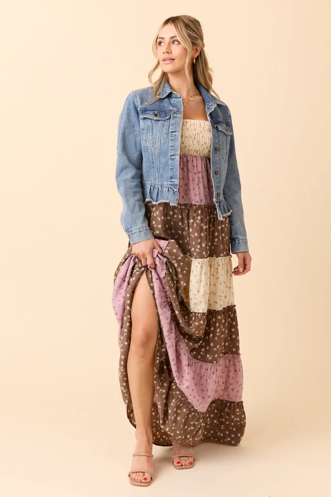 Denim Dreams Light Wash Peplum Detail Denim Jacket Ultra Soft Brushed Interior