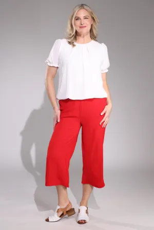 WrinkleResistantMaterial Sport Fit Mid Calf Pants | RED | 7362C1