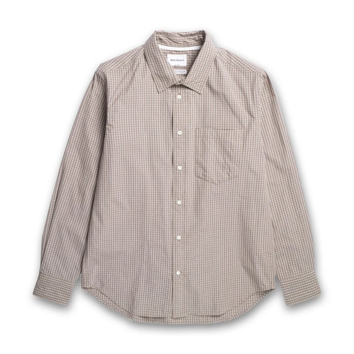 Trendy Basics Cozy Touch Norse Projects - Algot Poplin Check Shirt in Walnut