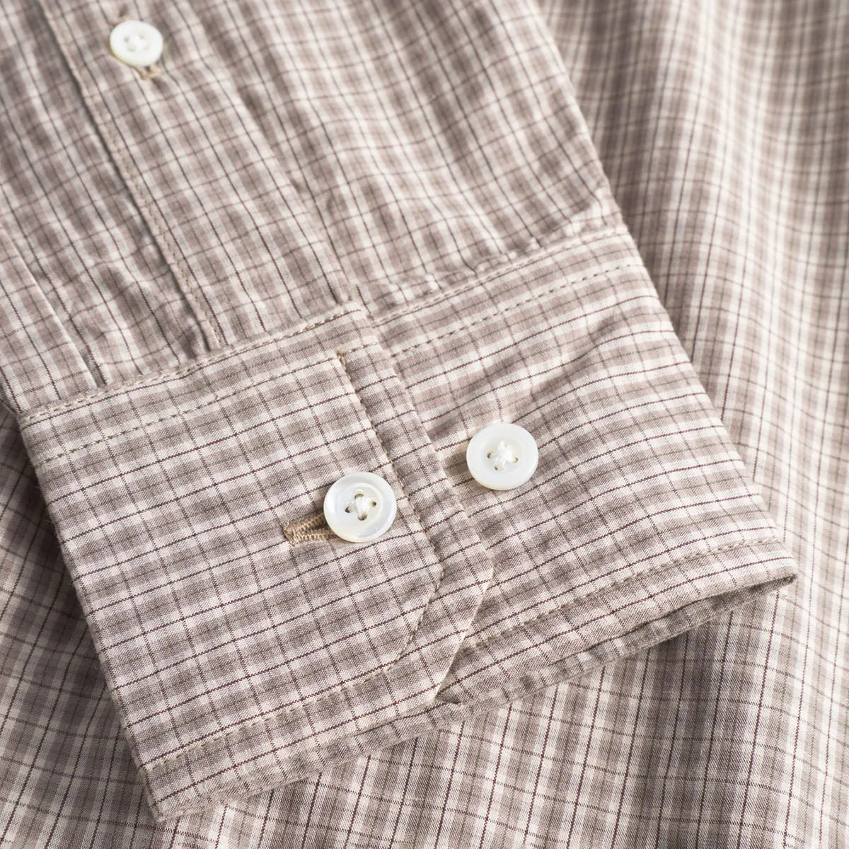 Norse Projects - Algot Poplin Check Shirt in Walnut Light and Breezy