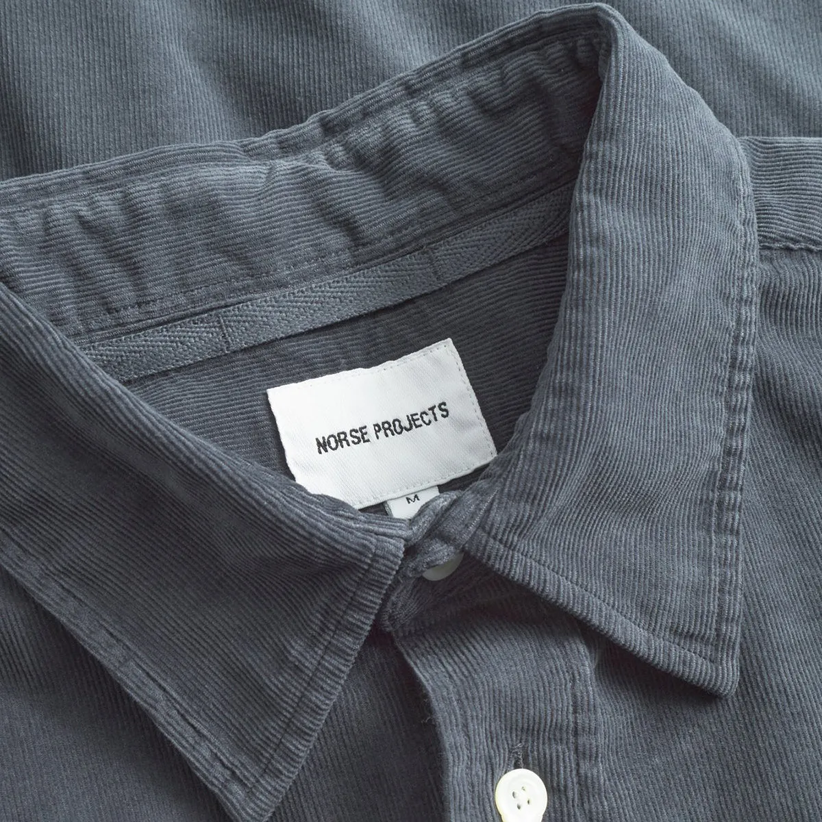 Norse Projects - Algot Relaxed Micro Cord Shirt in Graphite Simple Comfort Wear