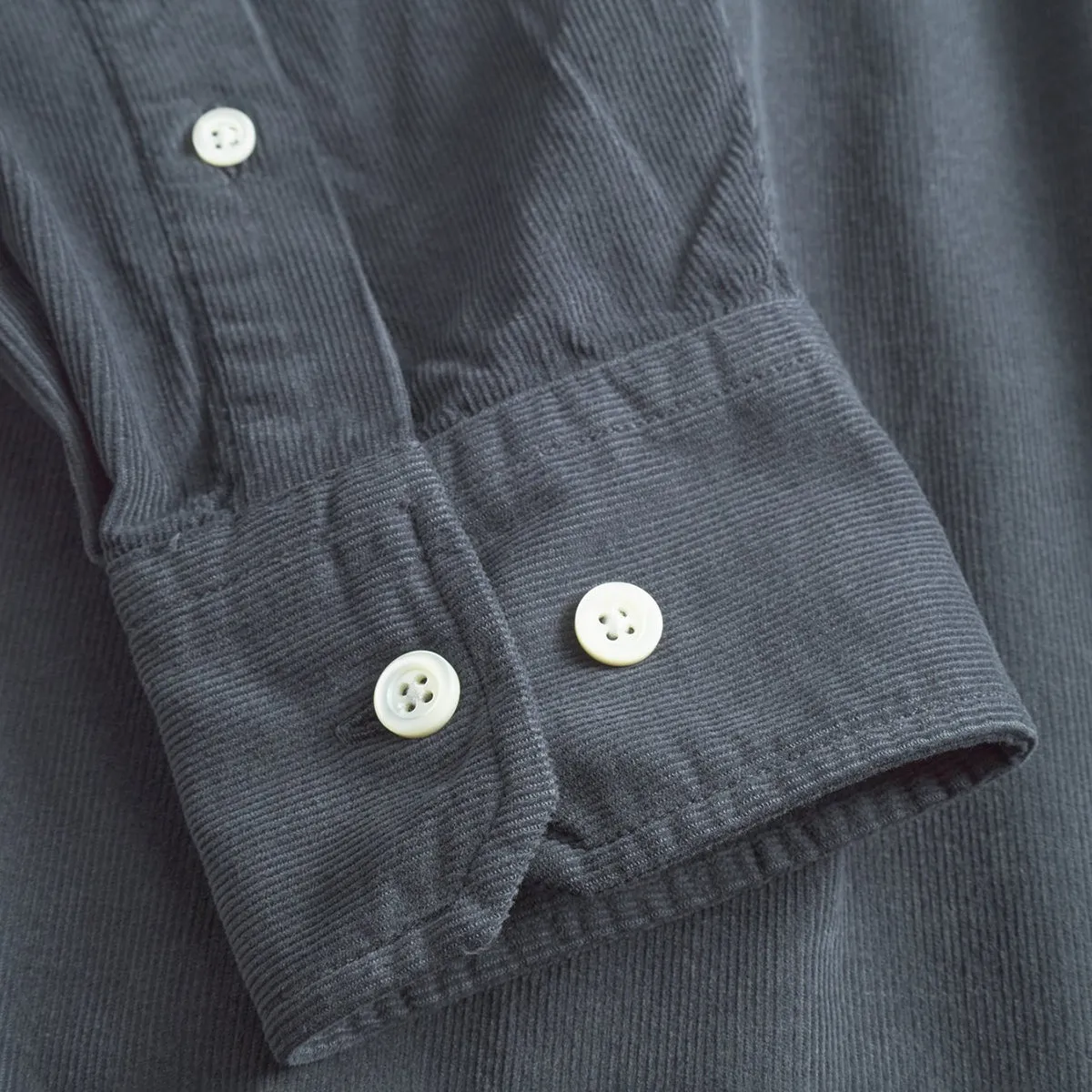 Soft Touch Fit Norse Projects - Algot Relaxed Micro Cord Shirt in Graphite