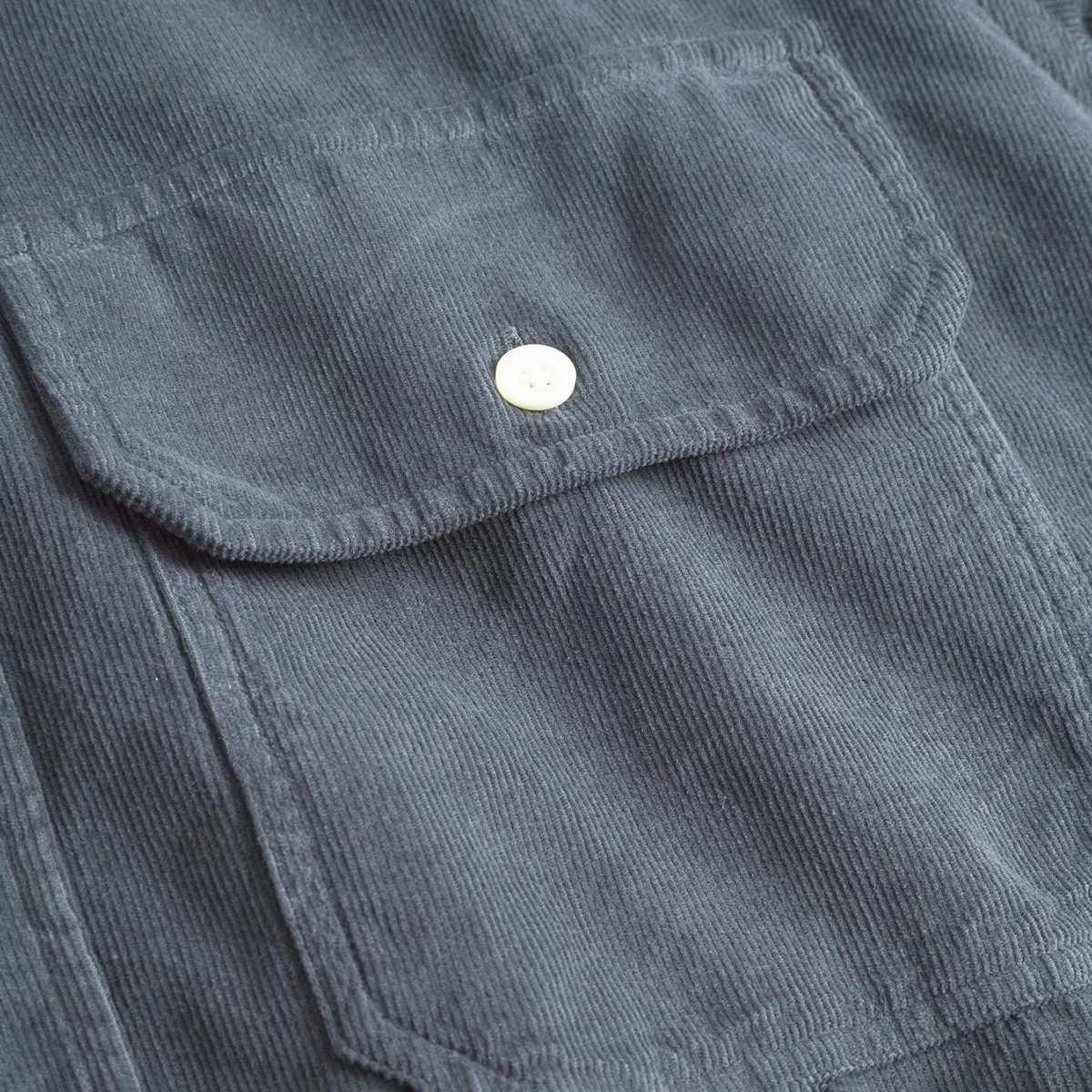 Norse Projects - Algot Relaxed Micro Cord Shirt in Graphite Movie Night Buttery Soft Fabric