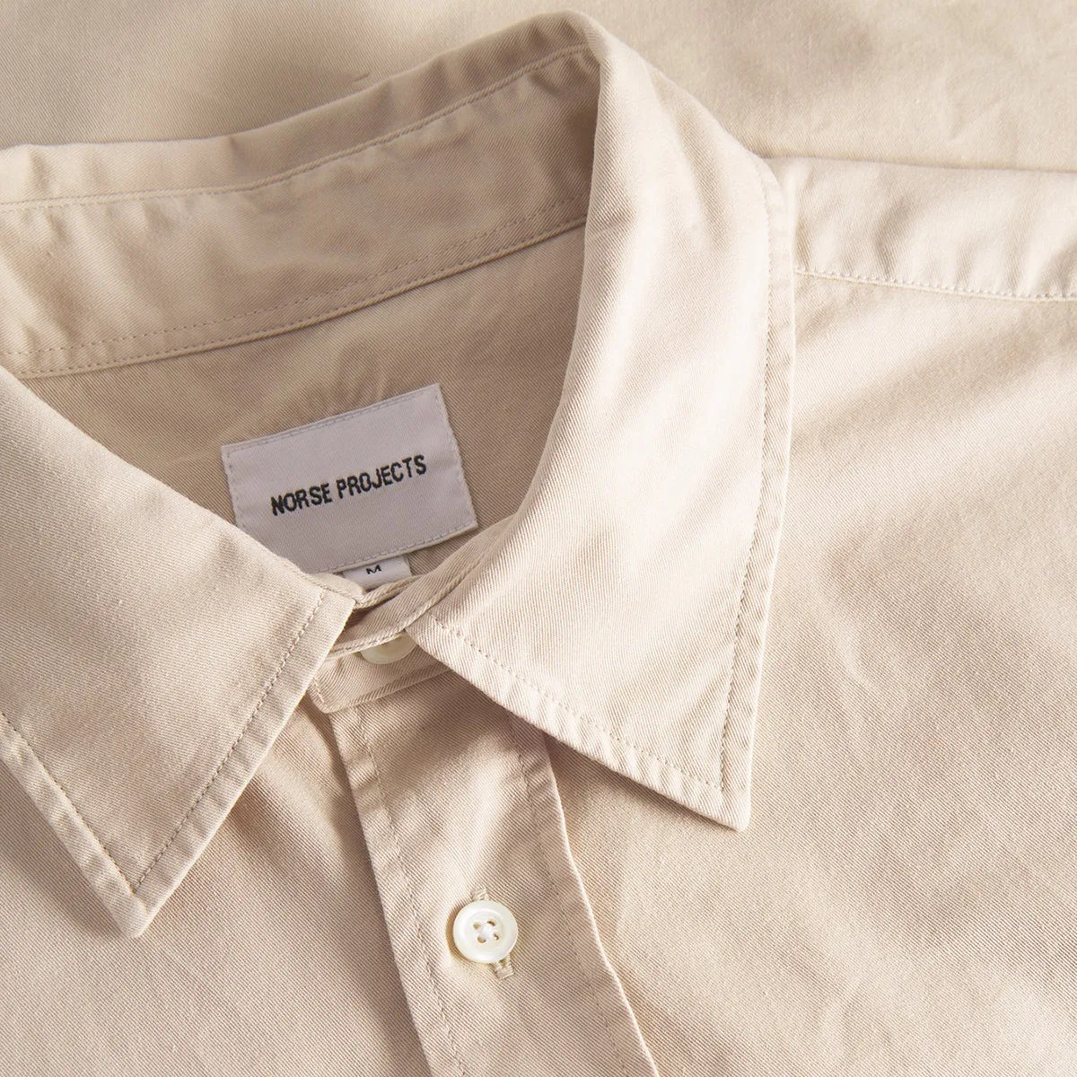 Summer Ready Relaxed Style Norse Projects - Algot Twill Shirt in Oatmeal