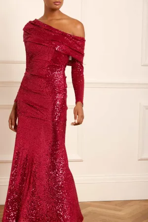 Evening Ready Nova One-Shoulder Ankle Gown