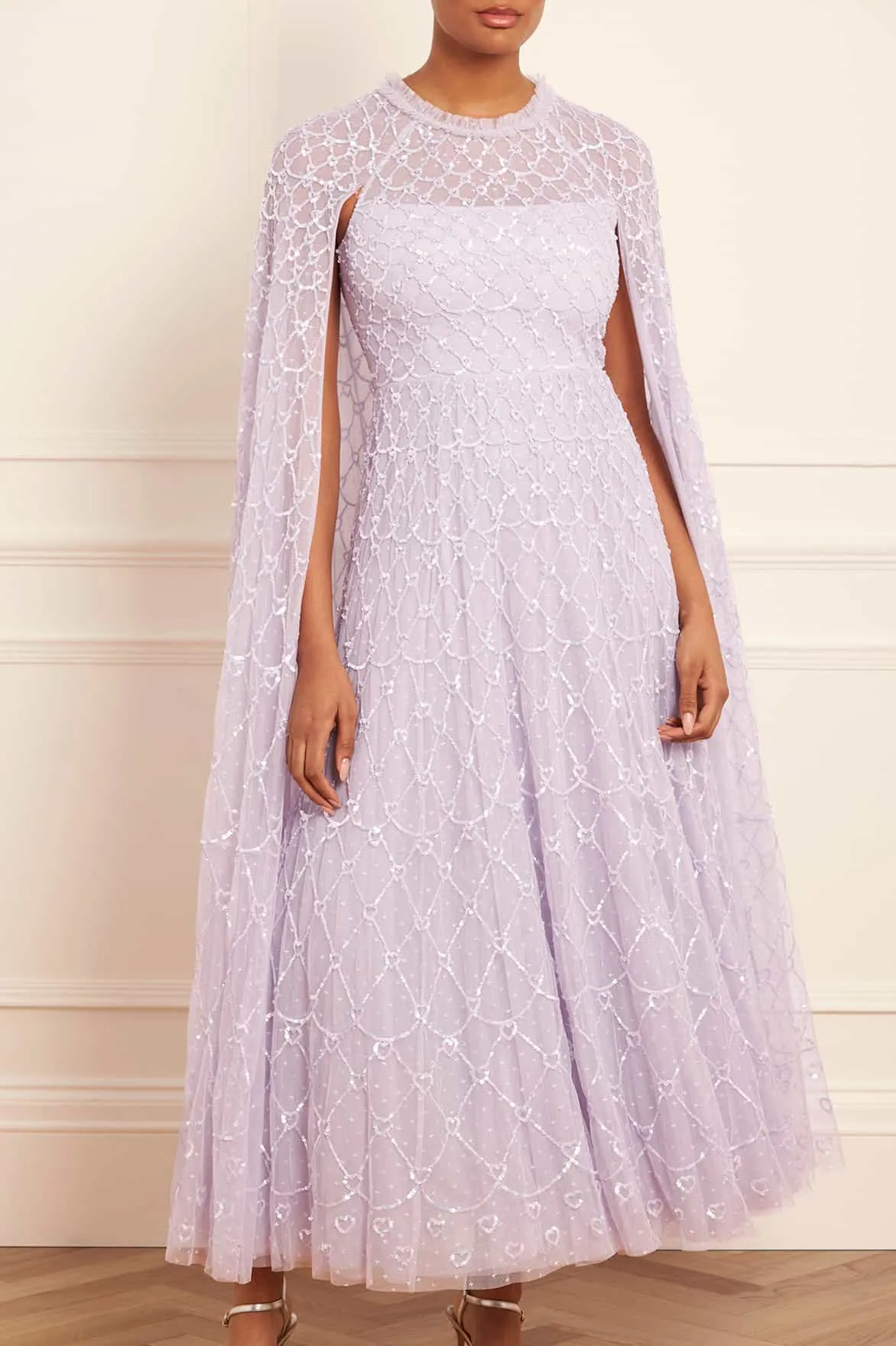 Heart Lattice Ankle Gown Office Cool Flattering Shape Look