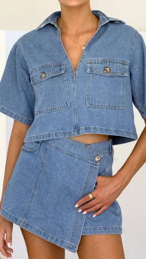 temperature regulation Olivia Top and Skort Set - Light Denim