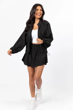 On The Daily Black Full-Zip Windbreaker FINAL SALE Cold Resist