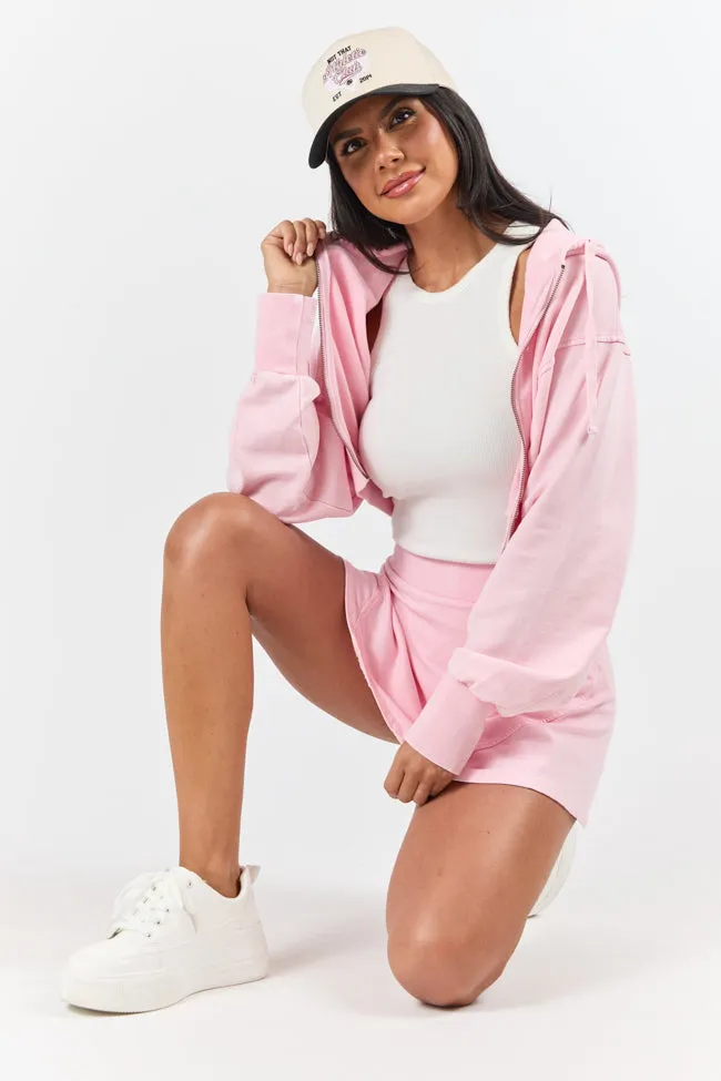 Tailored Cut One On One Pink Cropped Hooded Jacket SALE