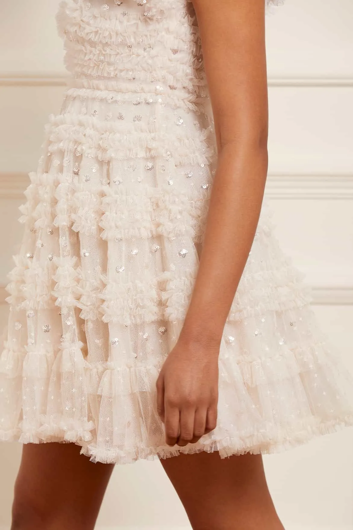 Vivian V-Neck Micro Mini Dress Young Edge Light material