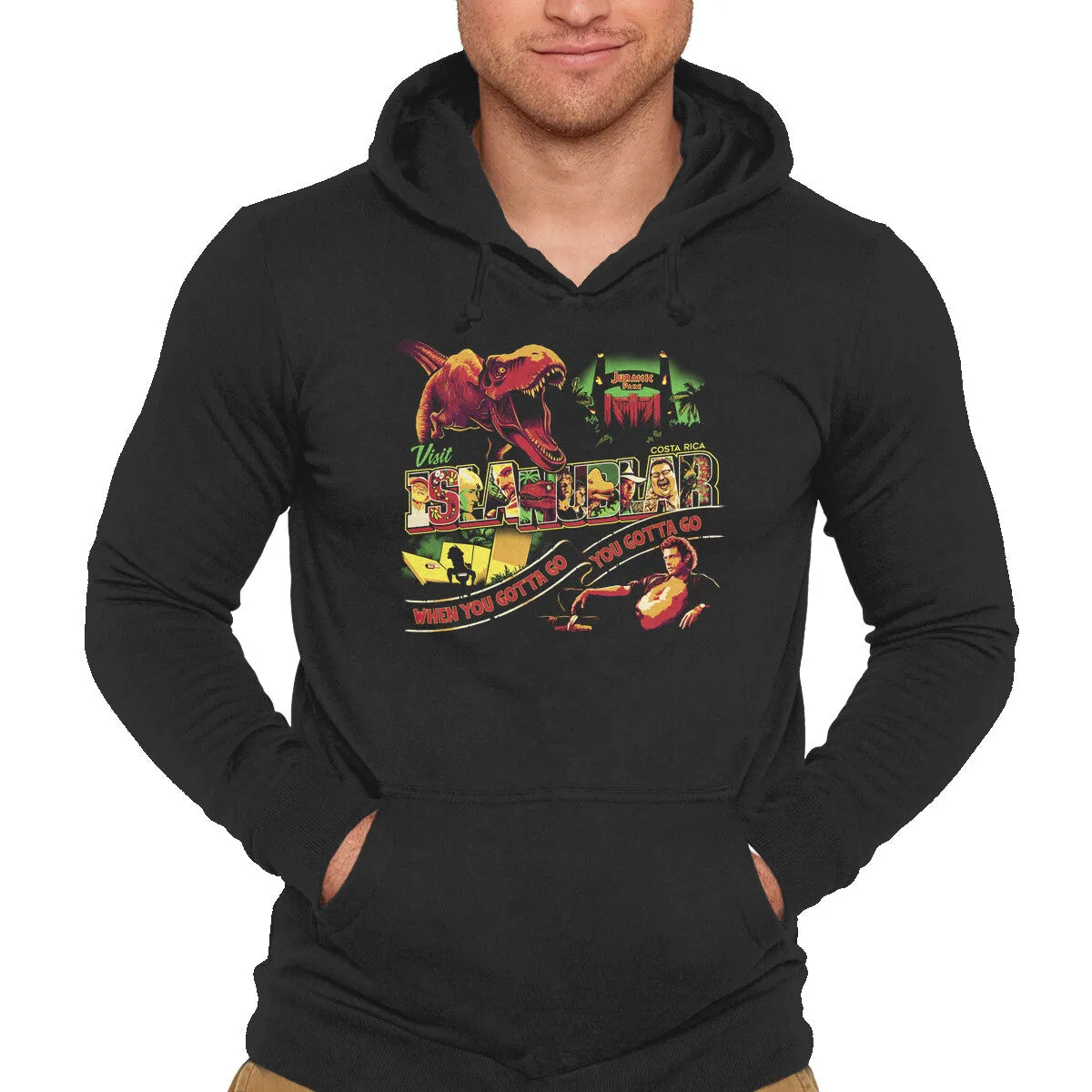Outdoor Hoodie Zippered Pocket Visit Isla Nublar