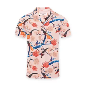 GentleWashResistance Comfy Top Orlebar Brown - Hibbert Flight of Fantasy Shirt in Rose