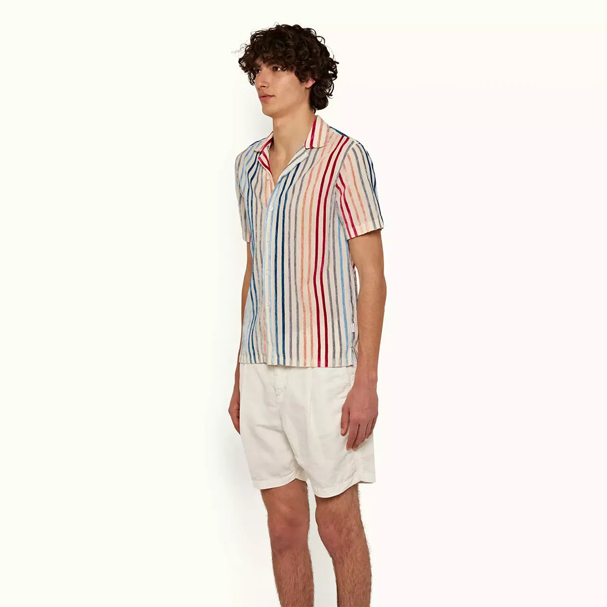 Sleek Stretch Fit Orlebar Brown - Hibbert Stripe Shirt in Multi
