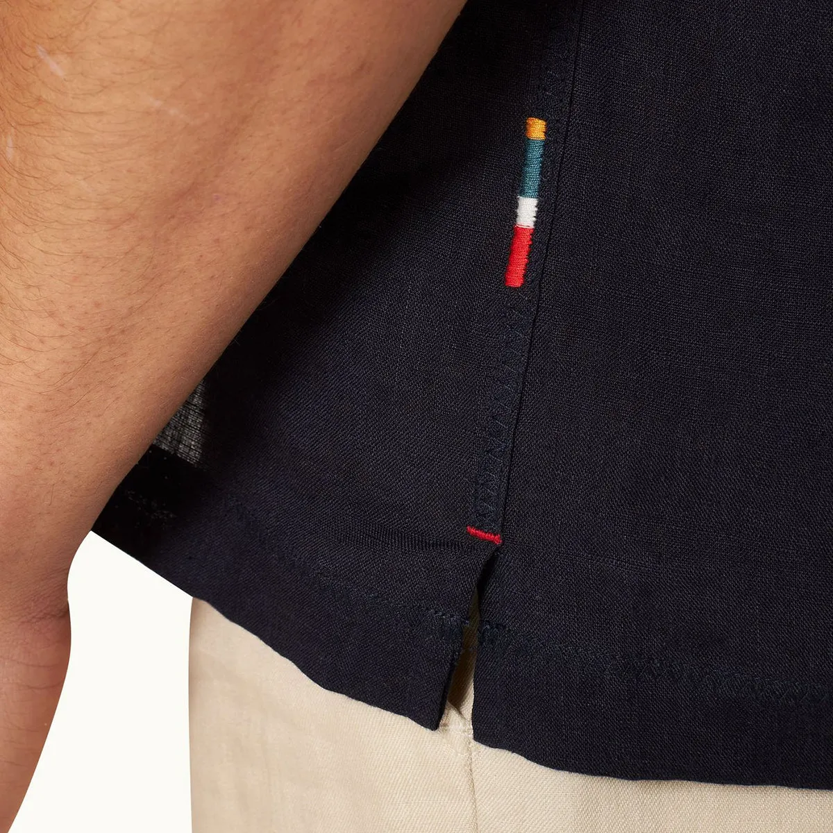 Orlebar Brown - Maitan SS Linen Shirt in Night Iris Running Gear