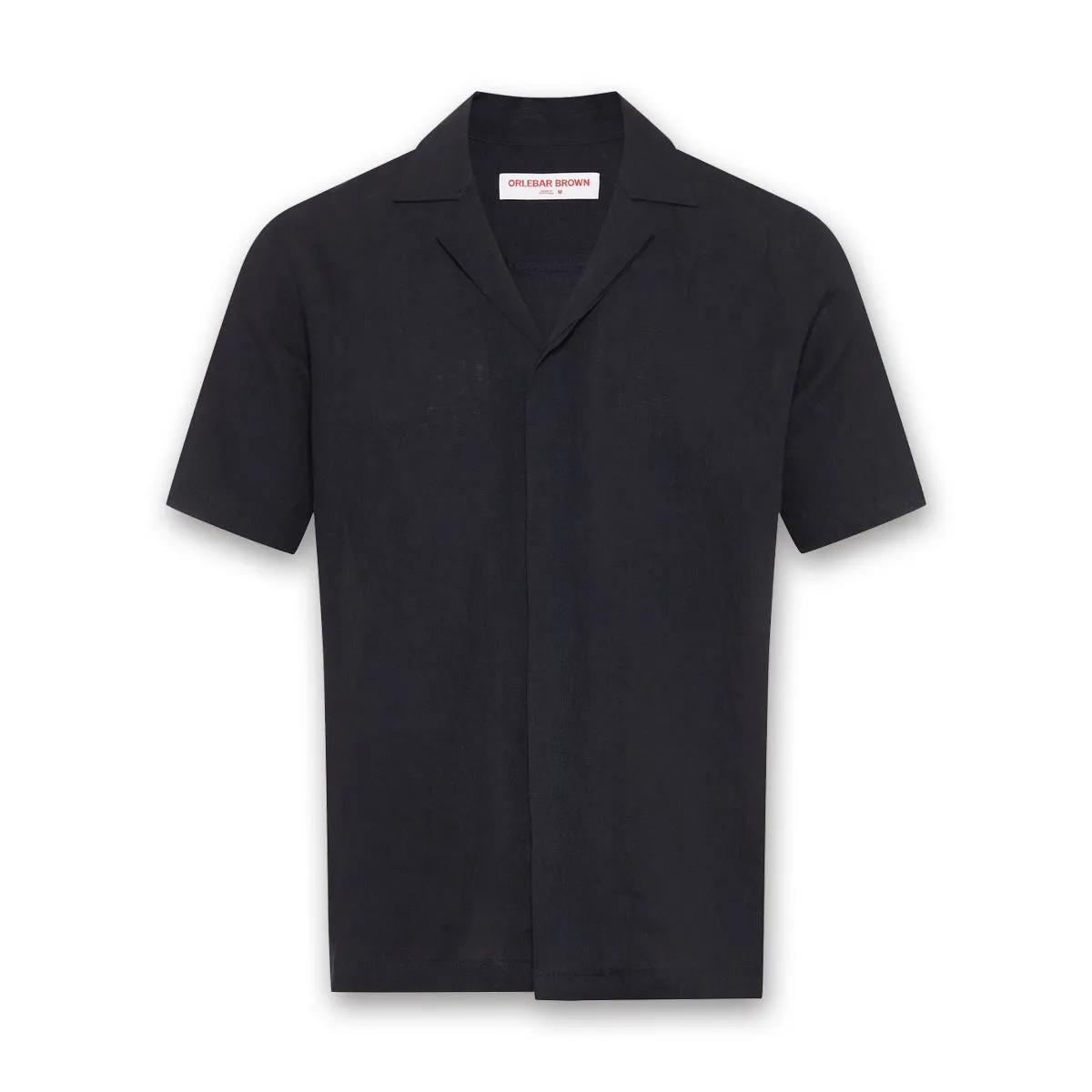 Trendy Fashion Orlebar Brown - Maitan SS Linen Shirt in Night Iris