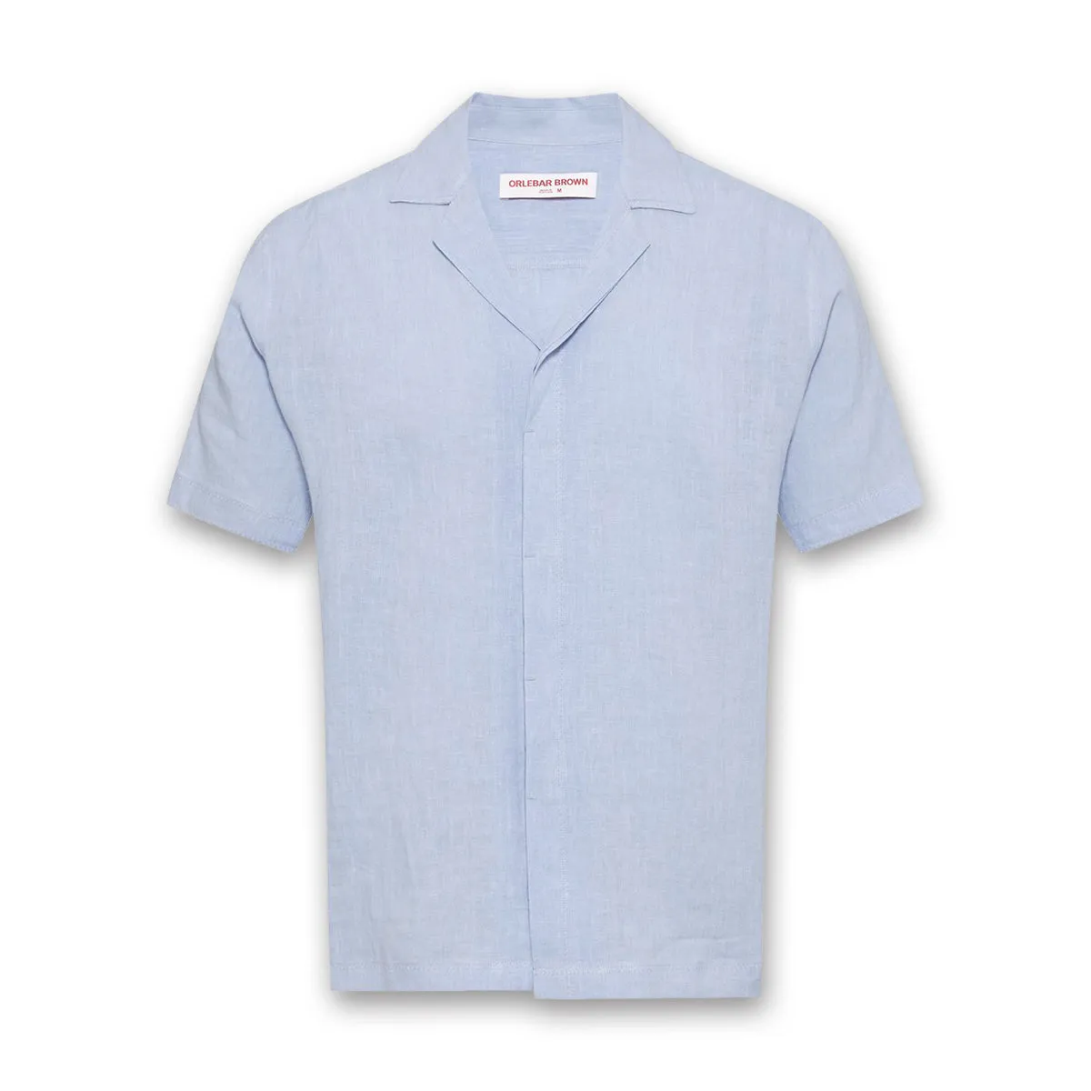 Daily Trend Orlebar Brown - Maitan SS Linen Shirt in Soft Blue