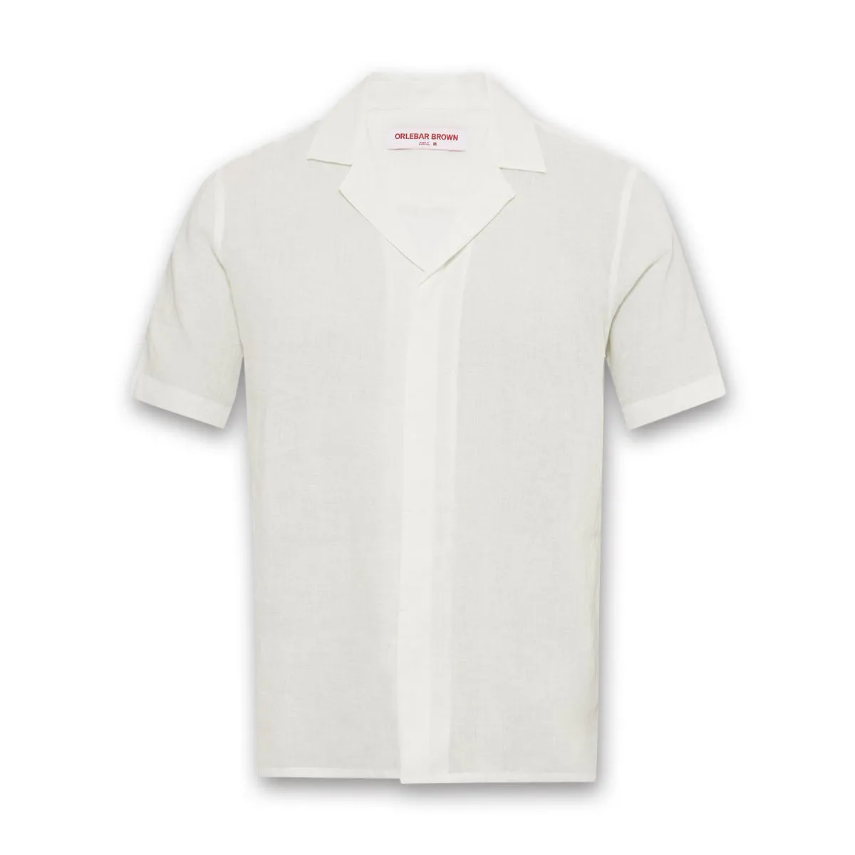 Layer-Friendly Non Restrictive Cut Orlebar Brown - Maitan SS Linen Shirt in White