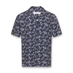 Fashion-Forward Look Elegant Orlebar Brown - Maiten Relaxed Fit Catkin SS Shirt in Night Iris