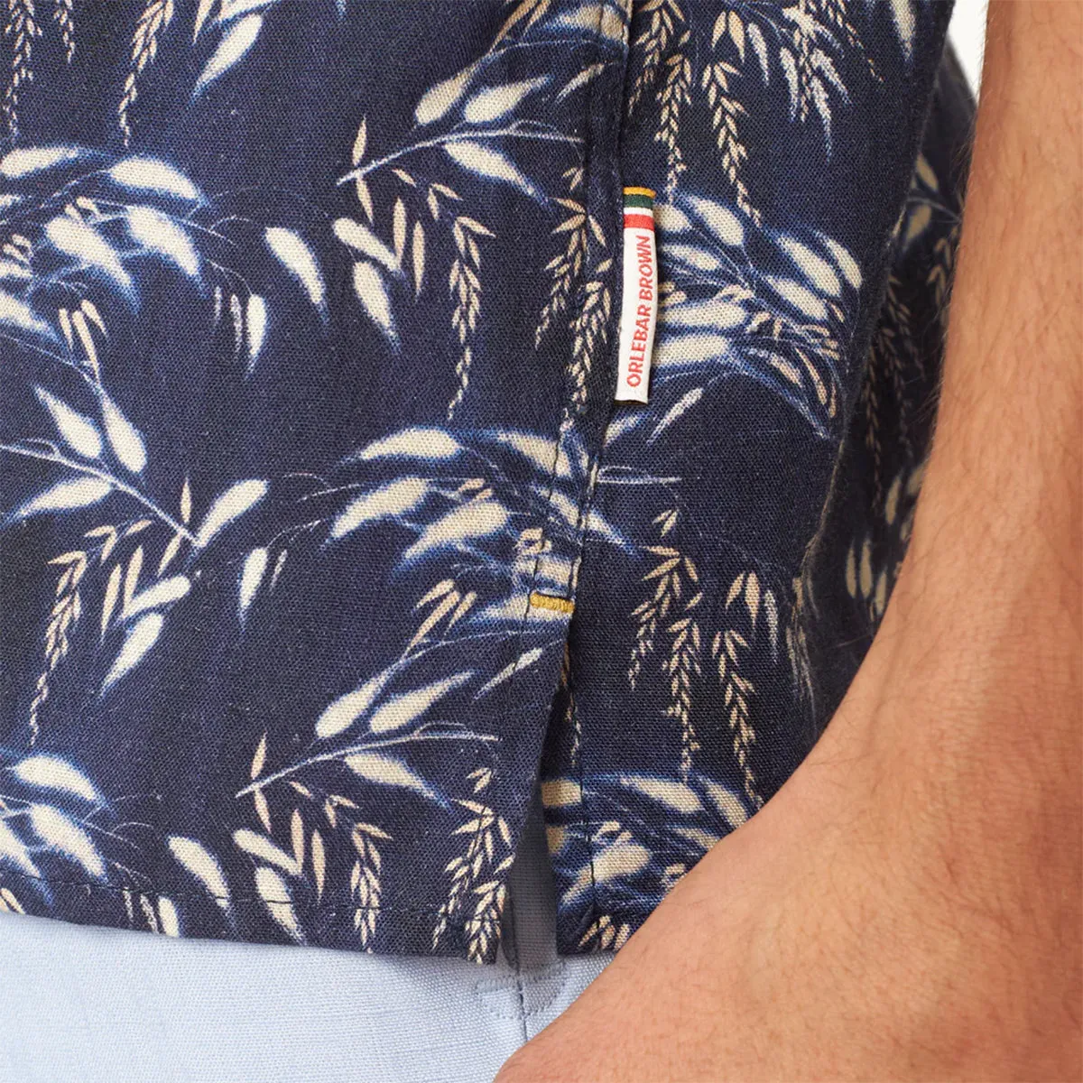 Orlebar Brown - Maiten Relaxed Fit Catkin SS Shirt in Night Iris Casual Comfort