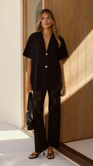 Stylish Jeans SnagProofMaterial Azura Shirt And Pants Set - Black