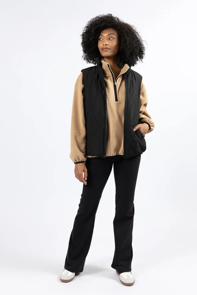 Outside The Box Beige Contrast Trim Fleece Pullover FINAL SALE Weekend Outing Wear