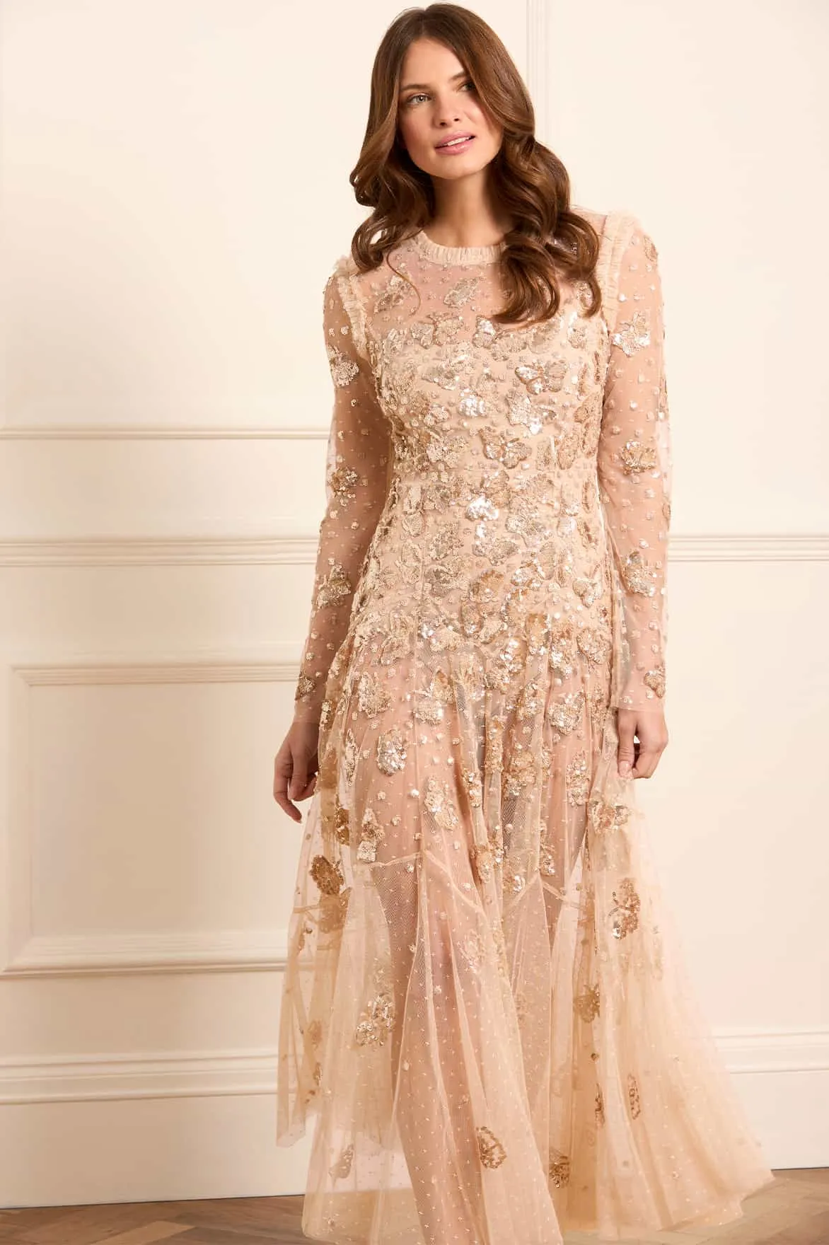 Profile Enhancer Soft Weave Papillon Sheer Ankle Gown