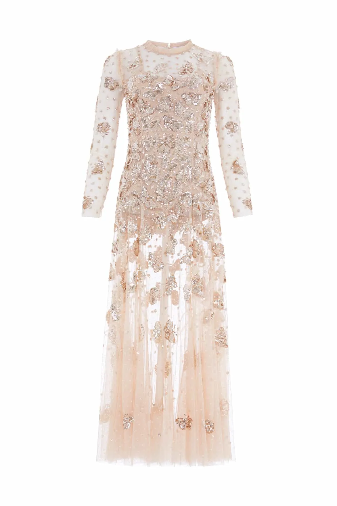 Papillon Sheer Ankle Gown Bold Touches elegant design