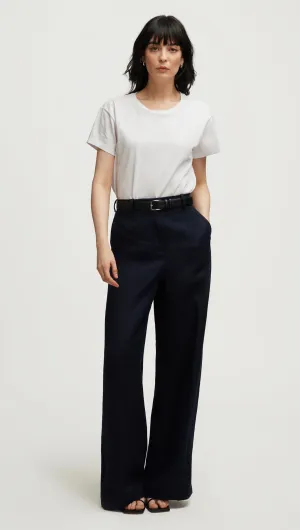 Park Trouser in Basket Weave Linen | Midnight Chic Appeal Versatile Comfort