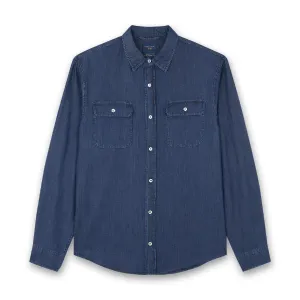 Paul & Shark - X-Soft Giza Cotton Shirt in Denim SeamlessSidePanels Sleek Design