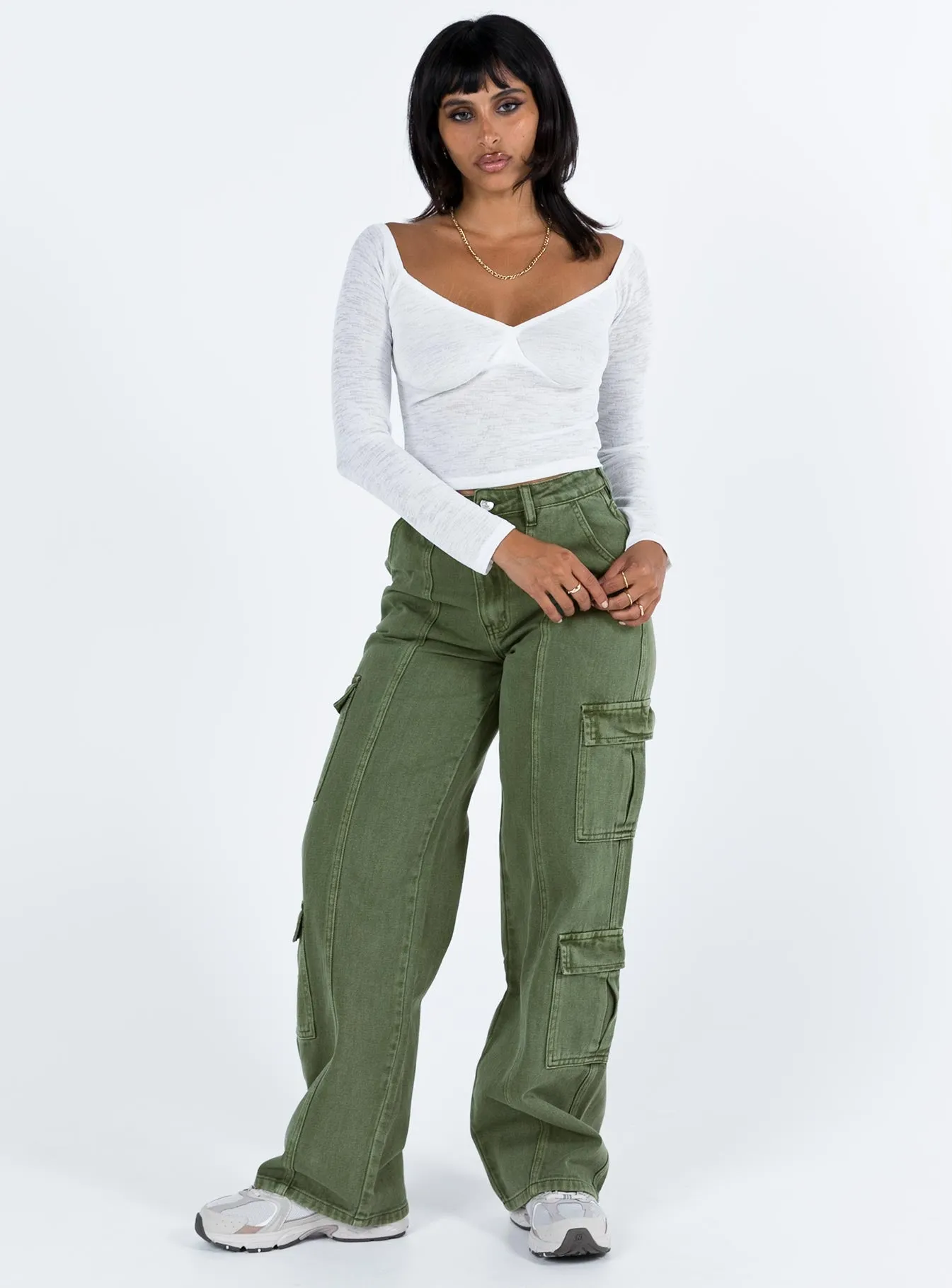 Gym Ready Evening Stroll Jora Cargo Jeans Green