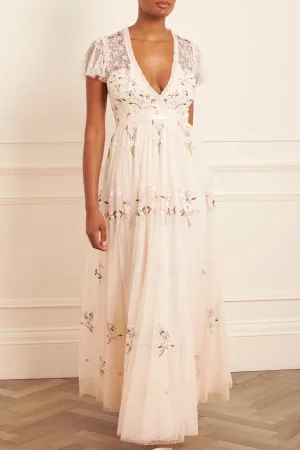 Kind Glow Petunia Cap Sleeve Gown