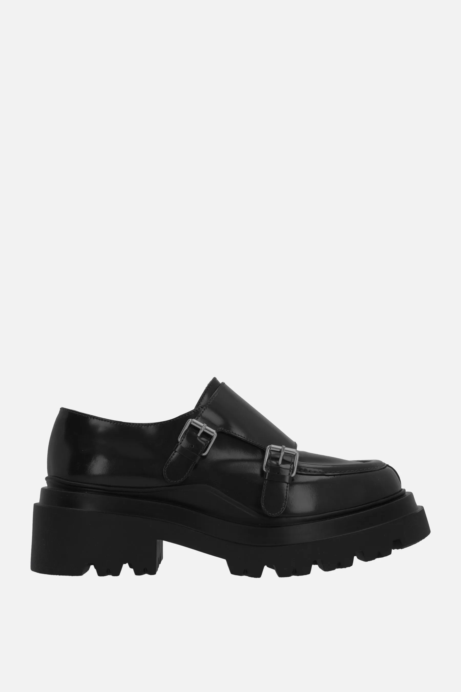 Flat Comfort On Feet platform loafer in polished leather