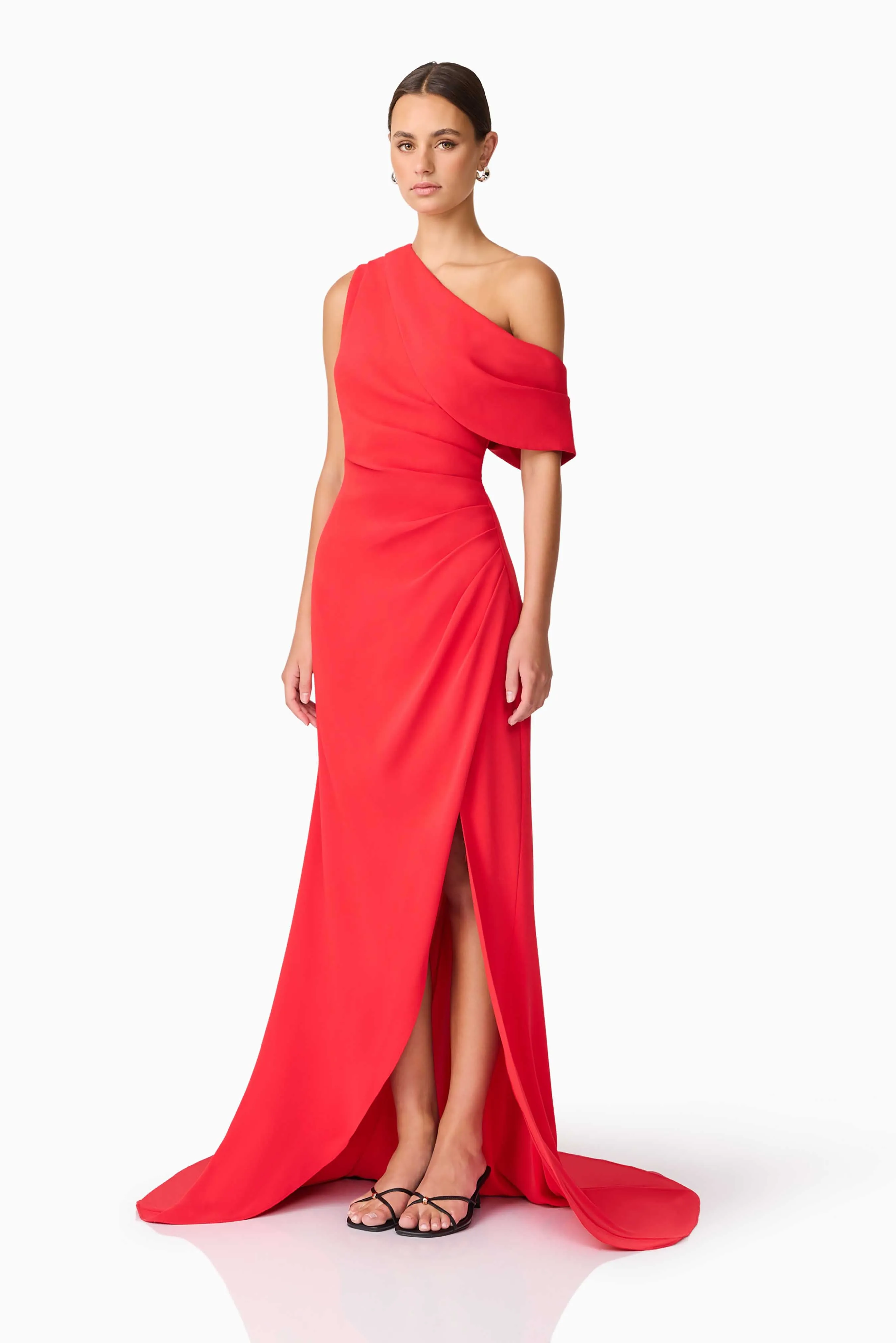 Isadora Off The Shoulder Gown in Red Breezy Fit